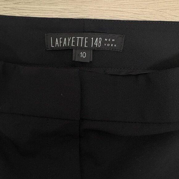 Lafayette 148 Black Tailored Wool Blend Pants Sz 10 Tall Classic Dress Pants - Picture 5 of 9